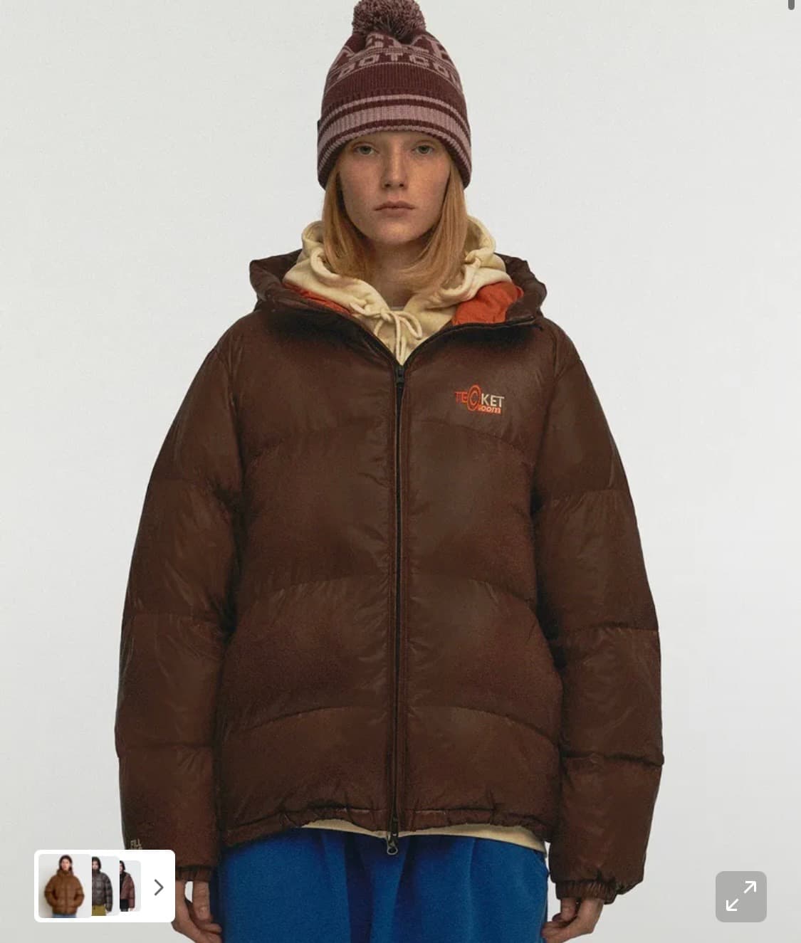 테켓 Dot-com Down Jacket Brown 패딩 상품이미지1