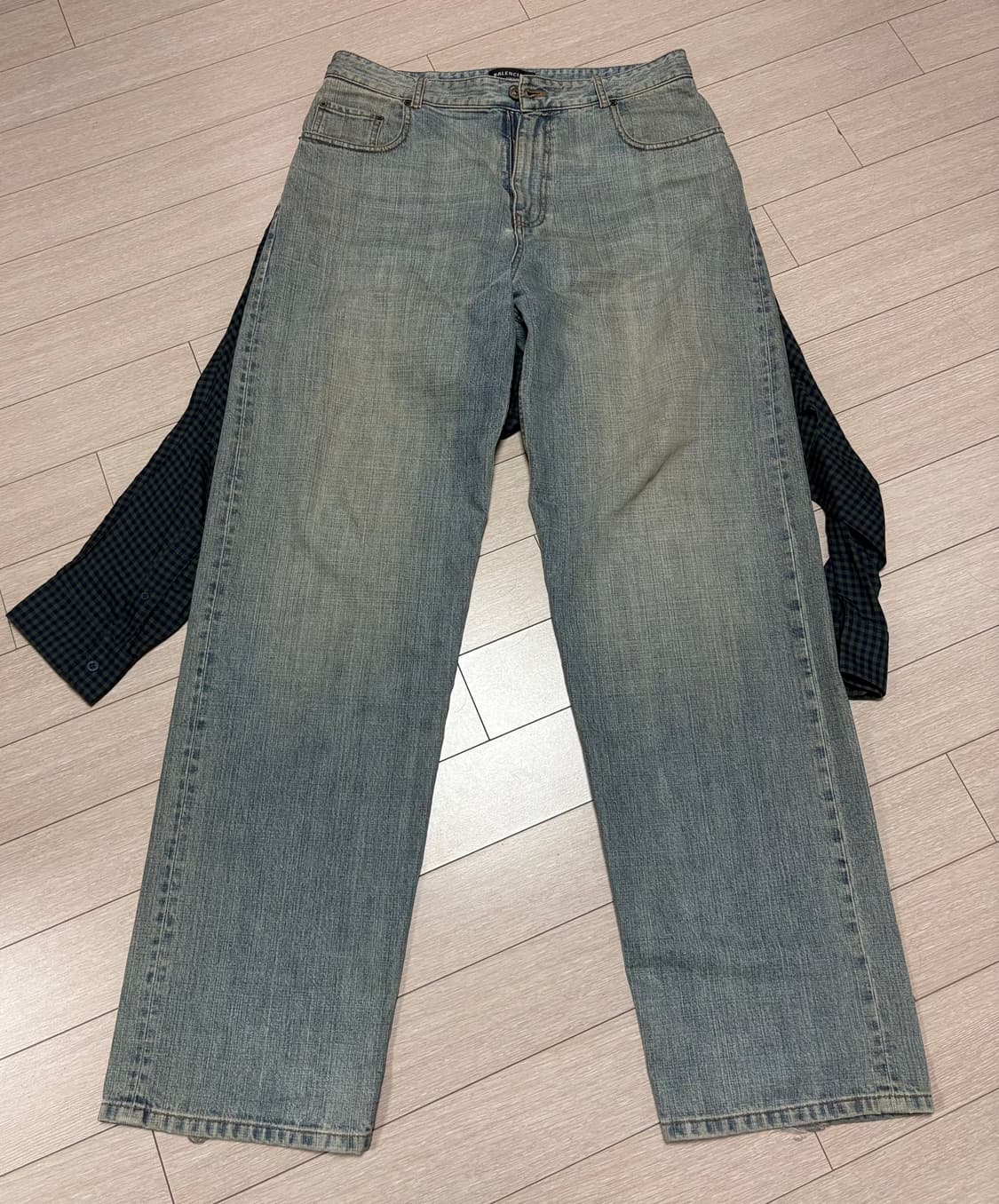 (M) 발렌시아가 셔츠 하이브리드 데님 팬츠 진 상품이미지1