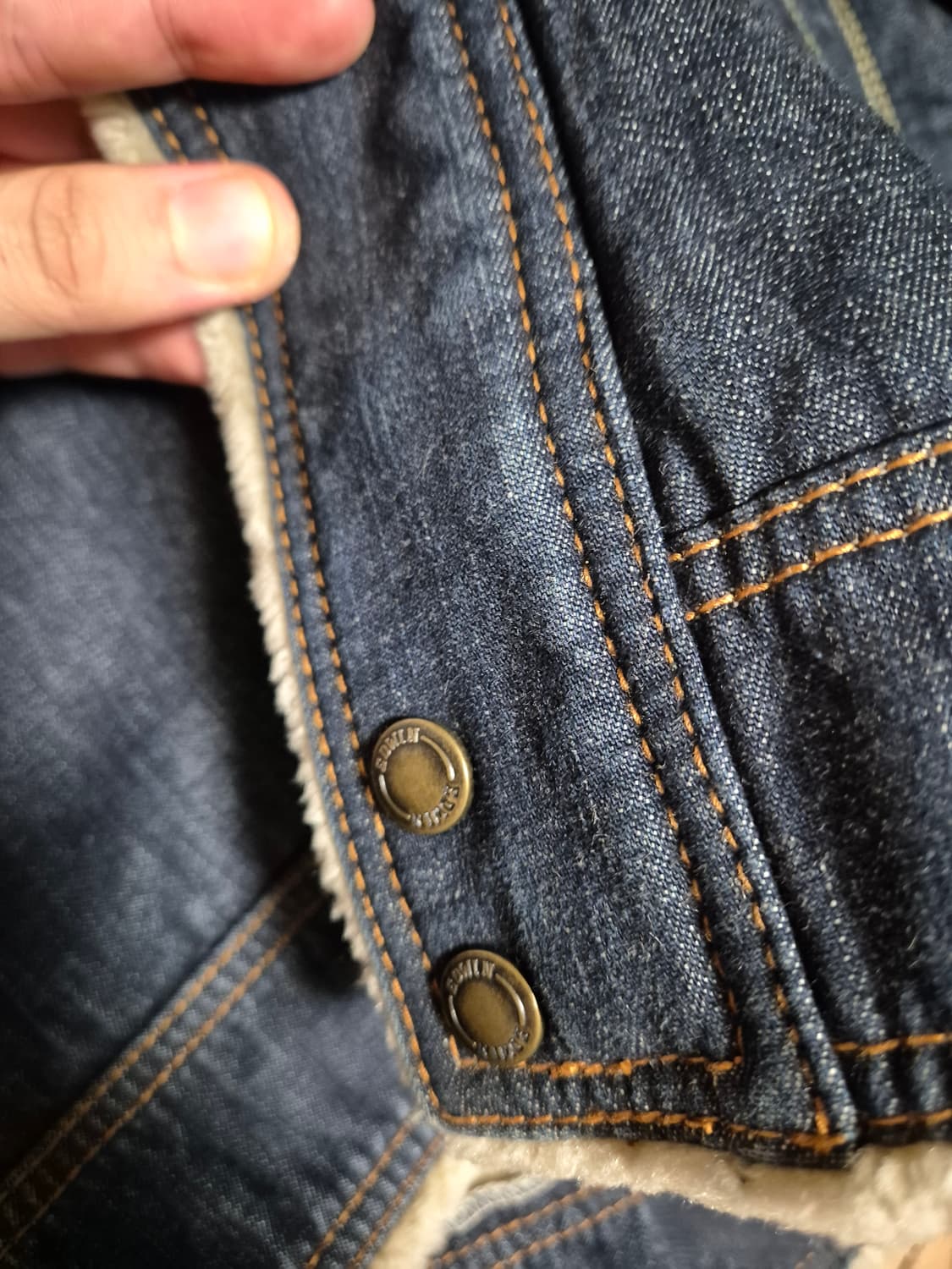 EDWIN 에드윈 쉐르파 바이커 청자켓 상품이미지4