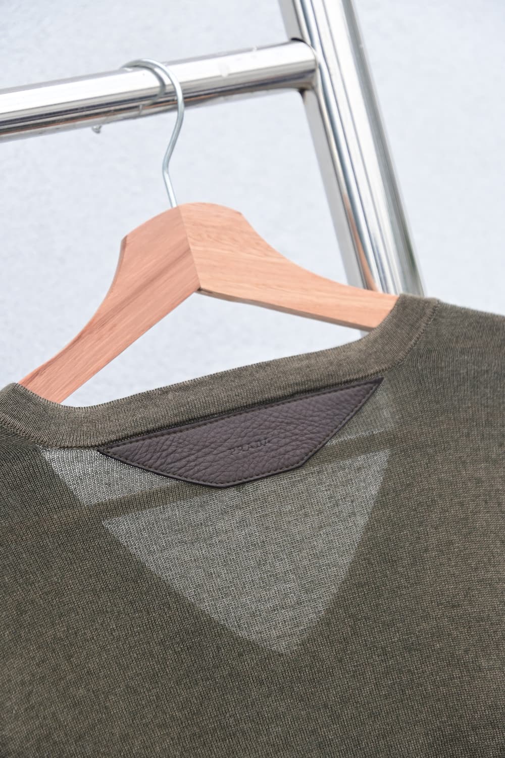 Leather Patch Silk Wool Sweater 상품이미지2