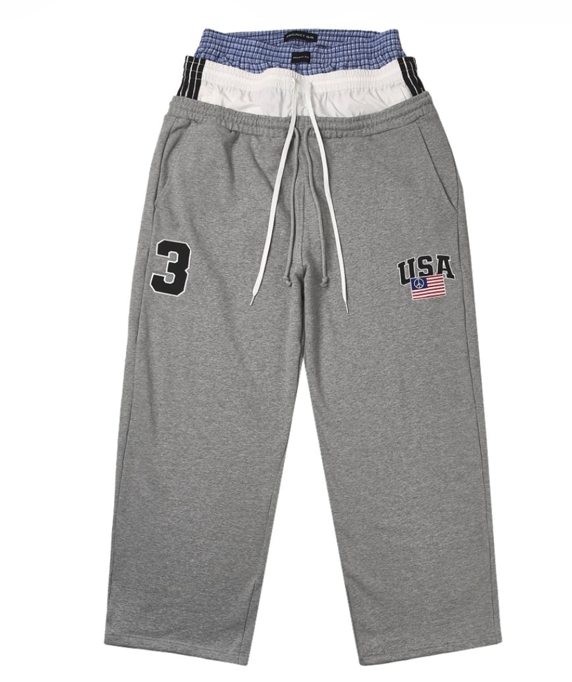 2) 프로젝트gr 3 레이어드 스웻 팬츠 그레이 상품이미지1