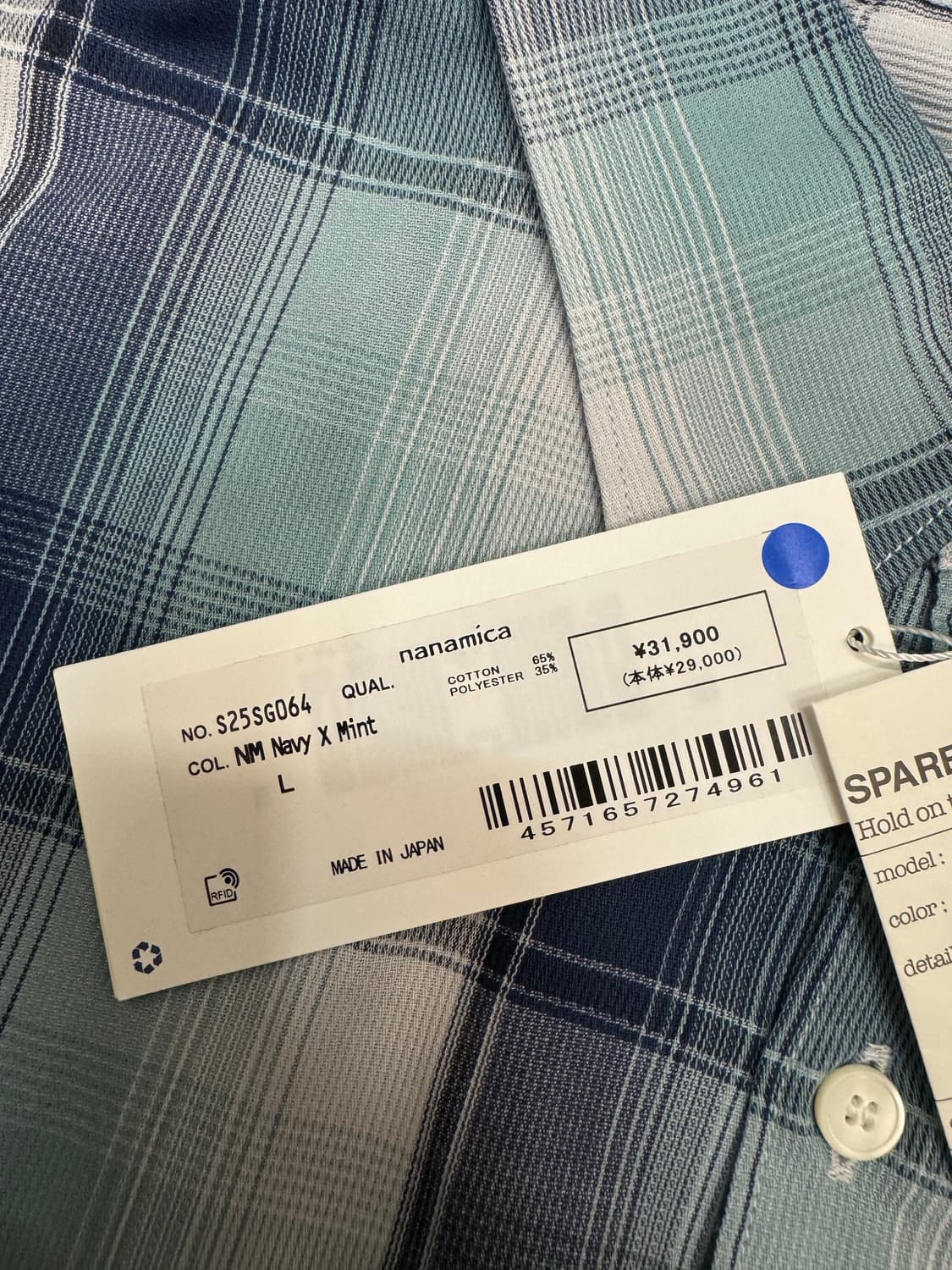 [L][105] 나나미카 레귤러 카라 PK 셔츠 네이비x민트 상품이미지9