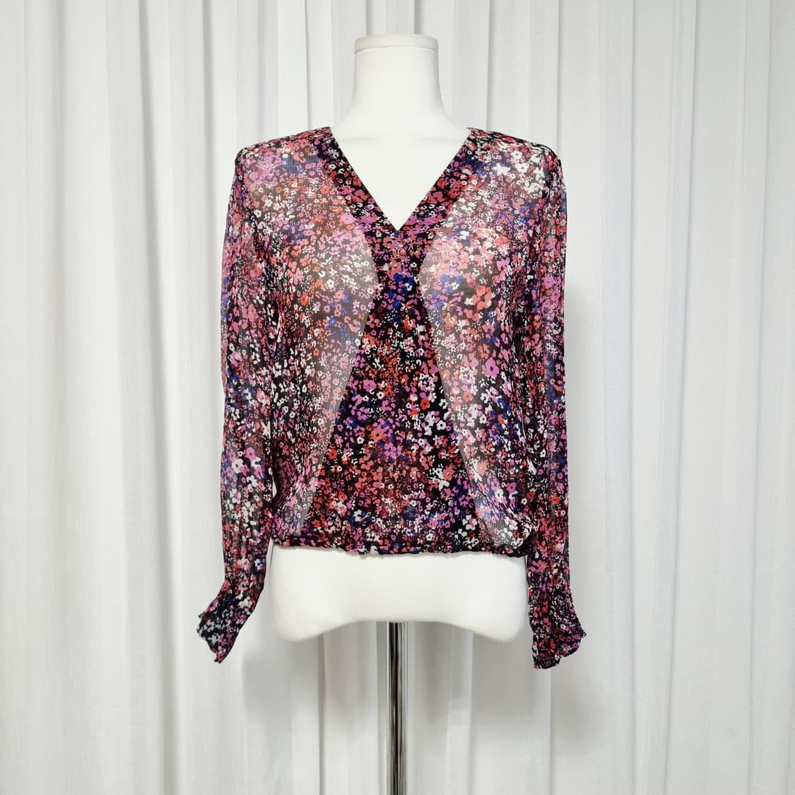 마쥬 maje 실크100 시스루 블라우스 (55/표기1) 상태최상 상품이미지3