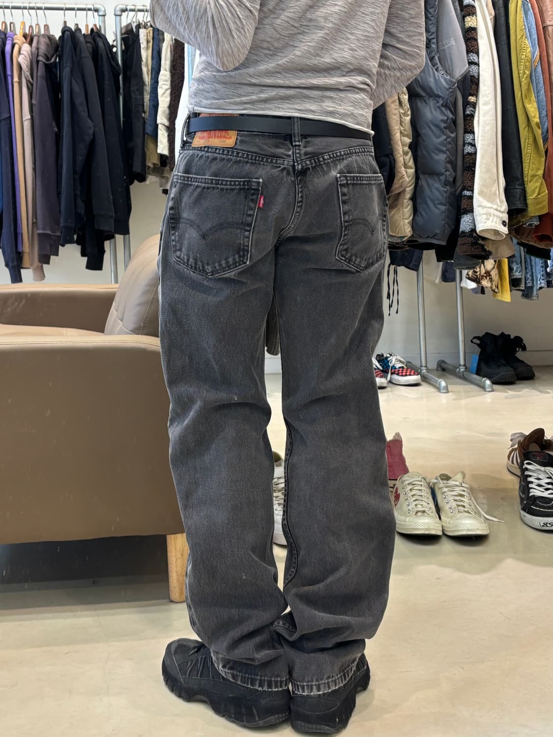 리바이스 505 블랙워시드 데님팬츠 상품이미지6