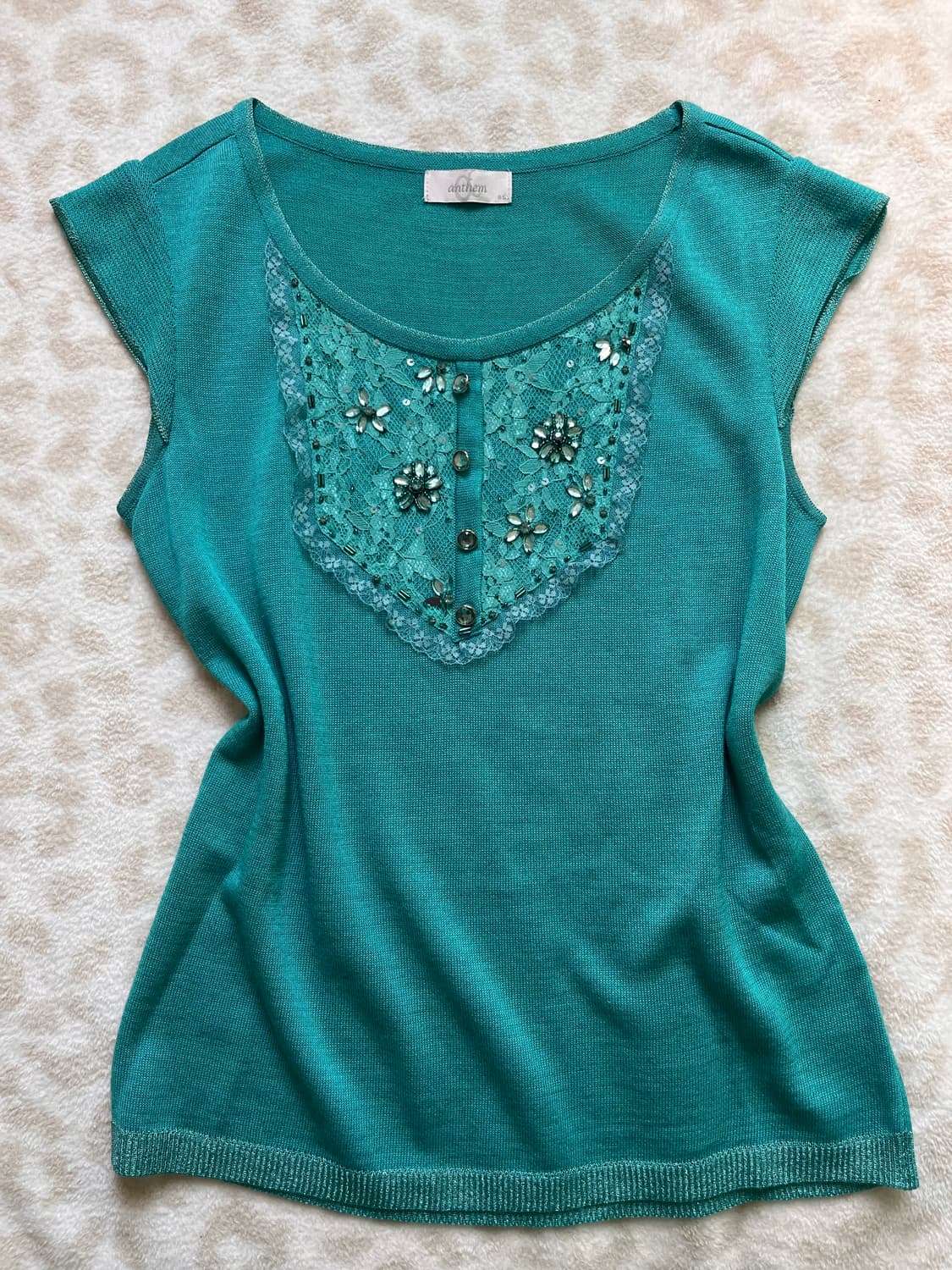 Mint Jewelry Detail Lace Sleeveless 상품이미지1