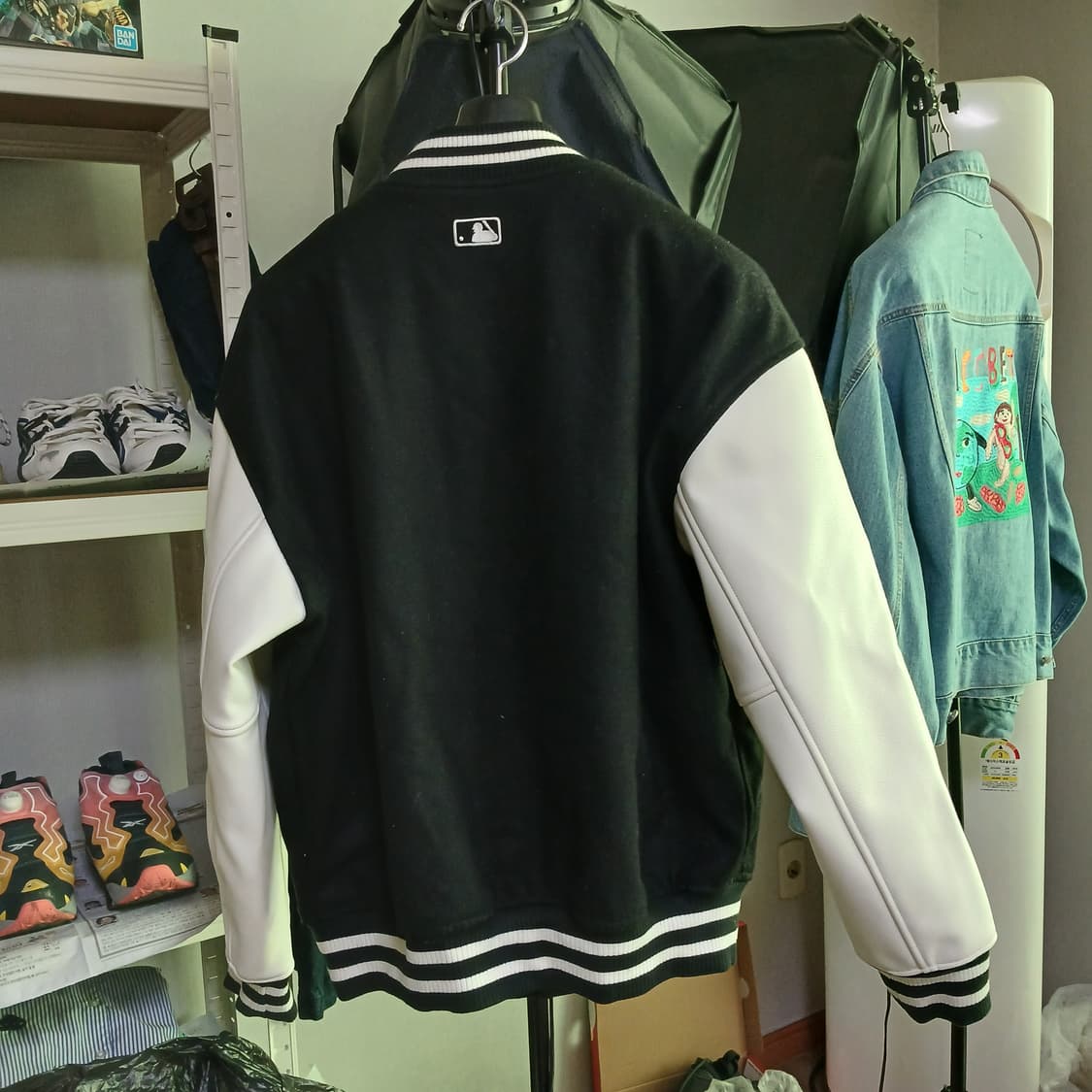 MLB 베이직 바시티 모직 울 가죽 누빔 야구잠바 패딩 자켓 상품이미지4