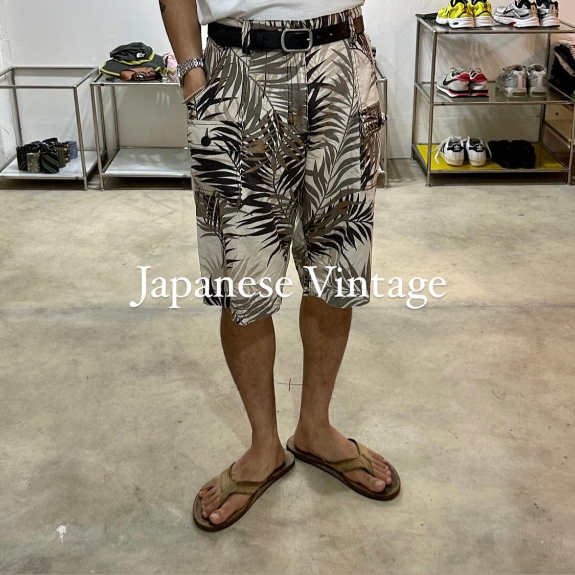 일본빈티지 패턴 린넨쇼츠 상품이미지1