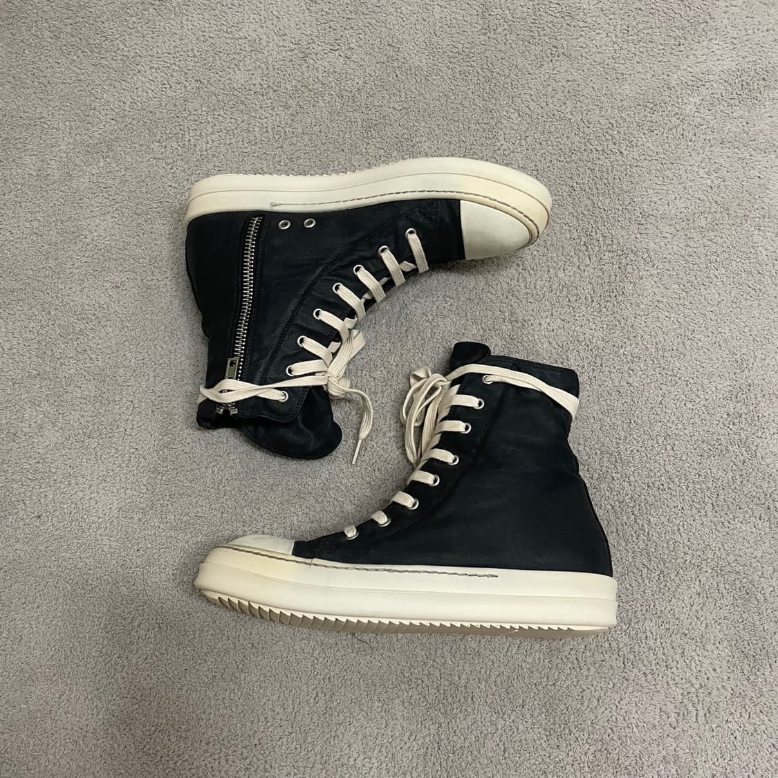 41) 릭오웬스 다크쉐도우 코팅 캔버스 릭컨 라몬즈 하이탑 상품이미지1