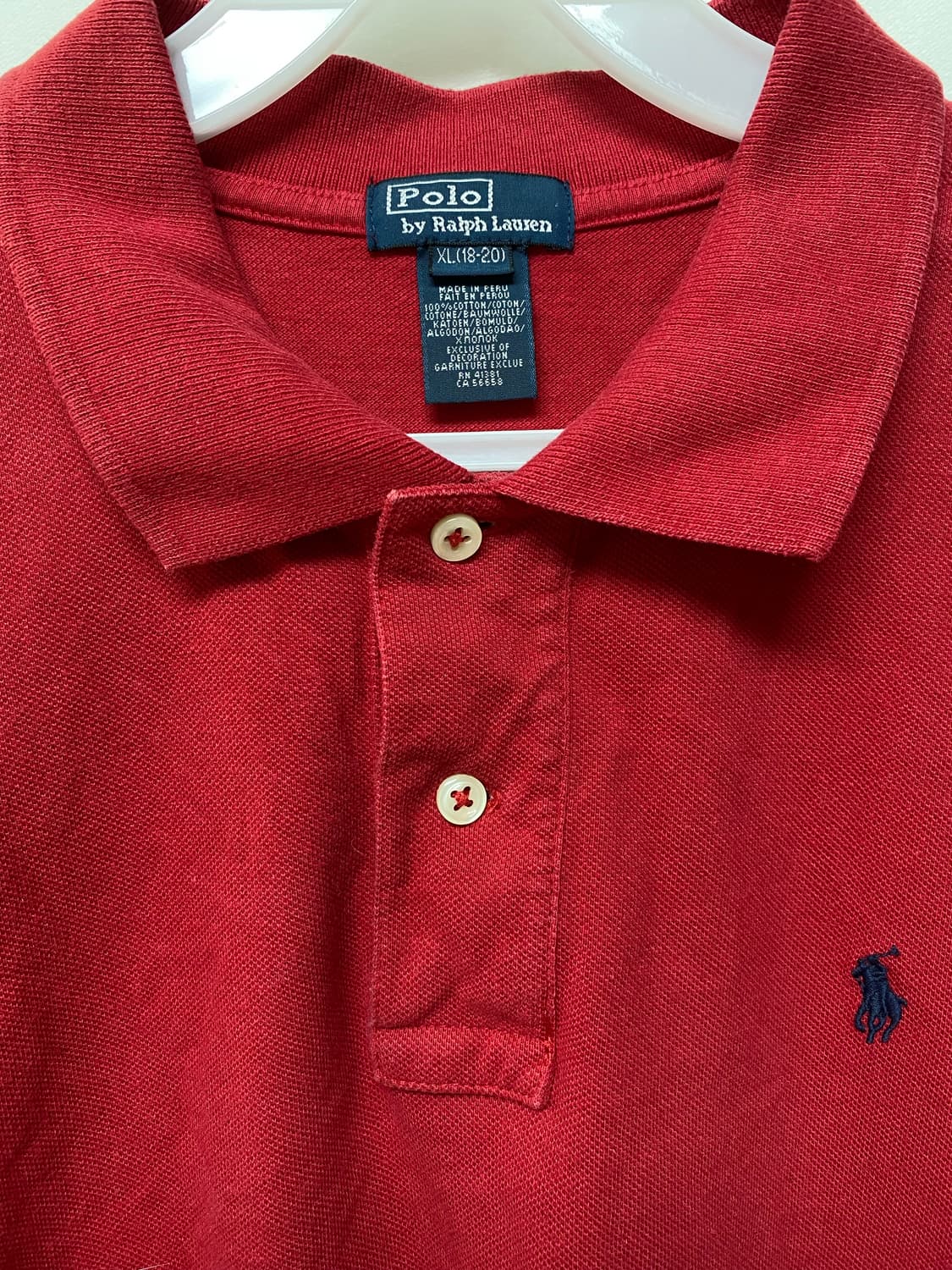 폴로 랄프로렌 PK 카라티 레드 XL 상품이미지2