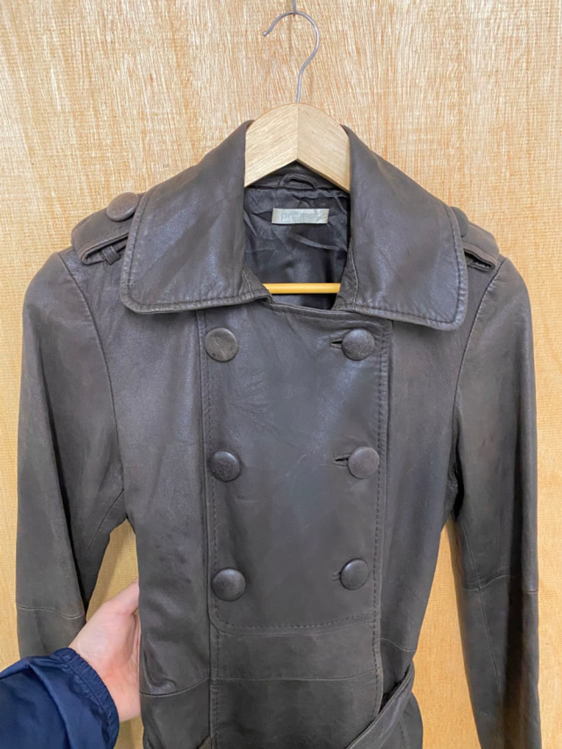 VTG leather trench coat 상품이미지4