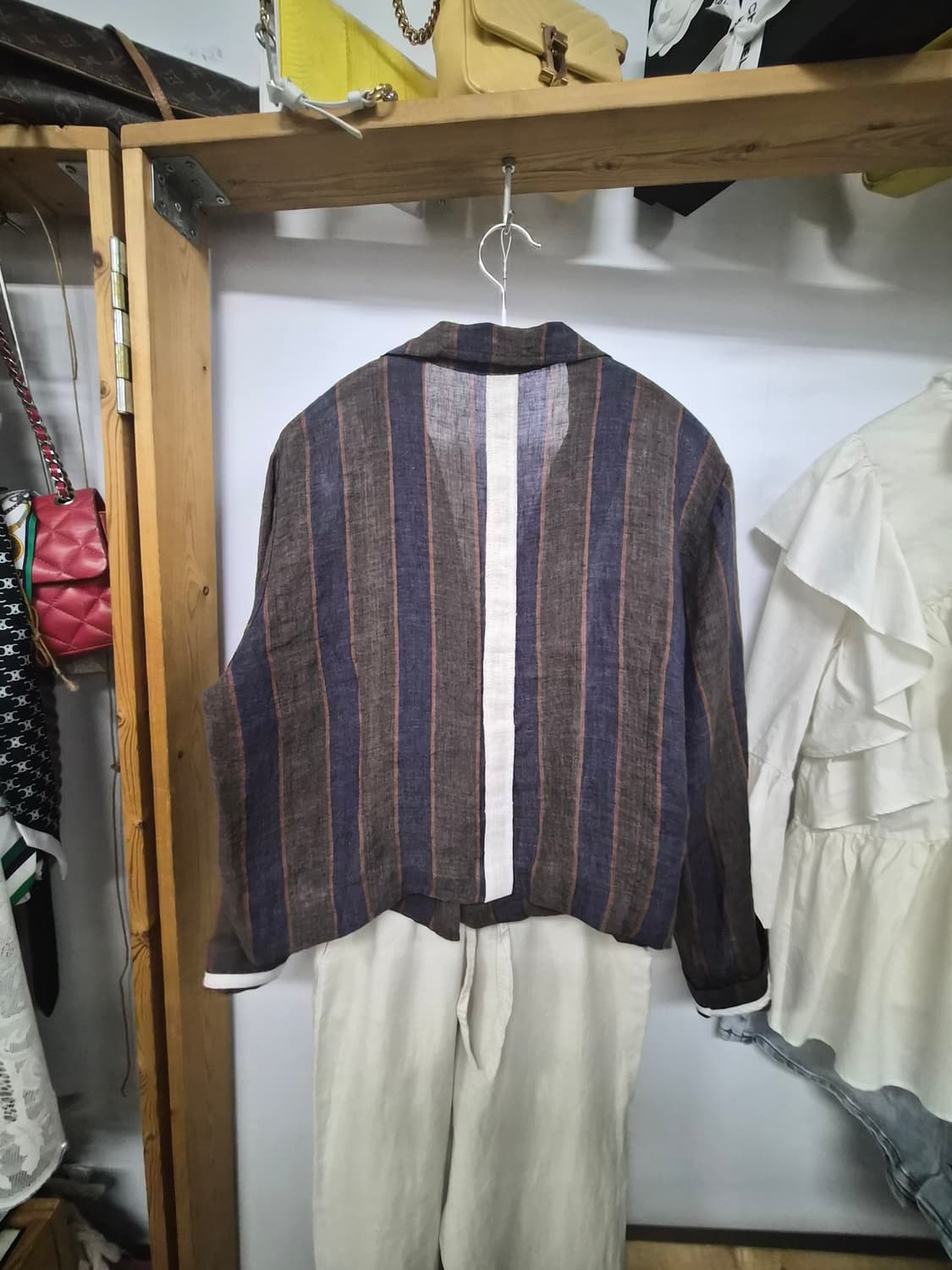 편집샾 루즈핏 린넨자켓. 도나카란 린넨배기팬츠 상품이미지4