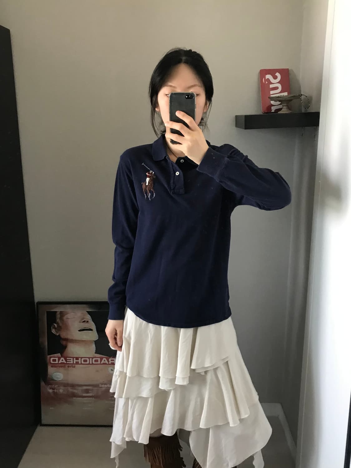 폴로 랄프로렌 빅 포니 로고 네이비 긴팔 카라티 상품이미지2