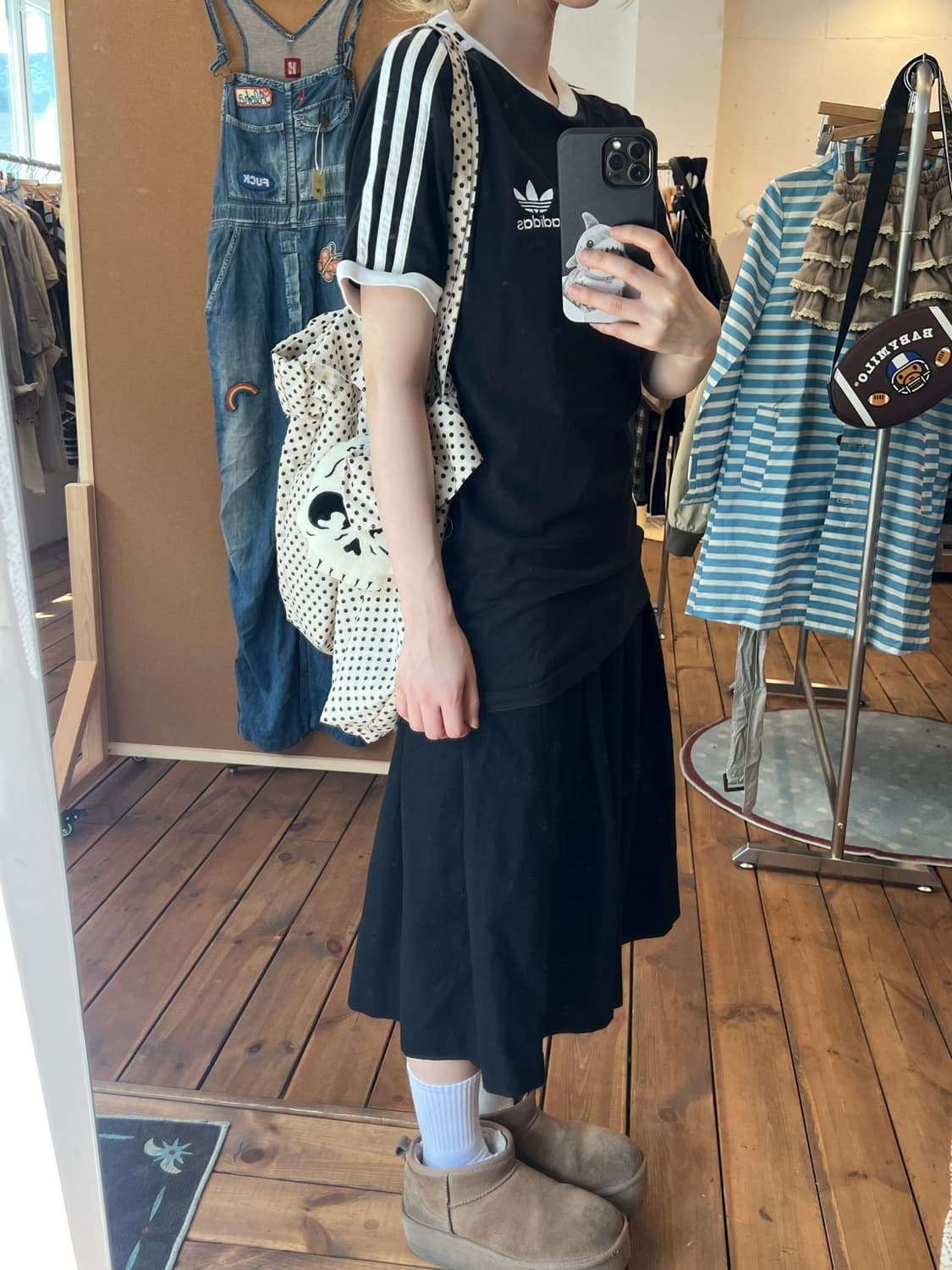 아디다스 블랙 화이트 링거티 상품이미지4