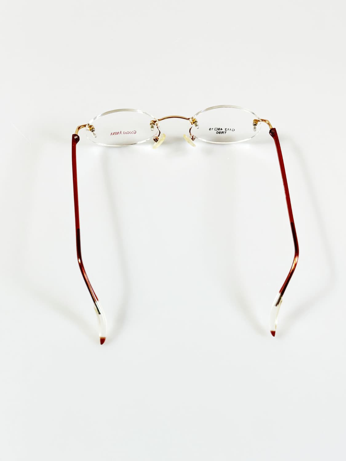 90s GIOGIO AMINA 무테 오벌 프레임 빈티지 안경 상품이미지5