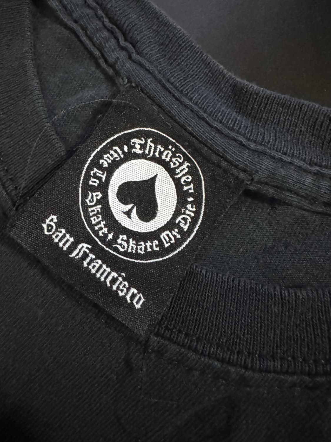 트레셔 불꽃 프린팅 반팔 티셔츠 S 블랙 상품이미지3