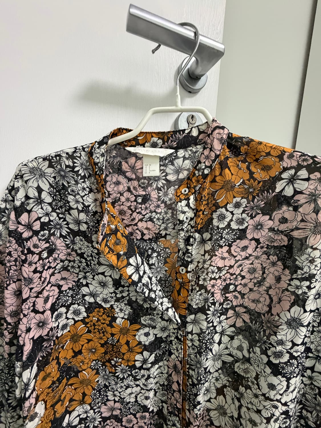 H&M 차이나카라 플라워패턴 블라우스 상품이미지5