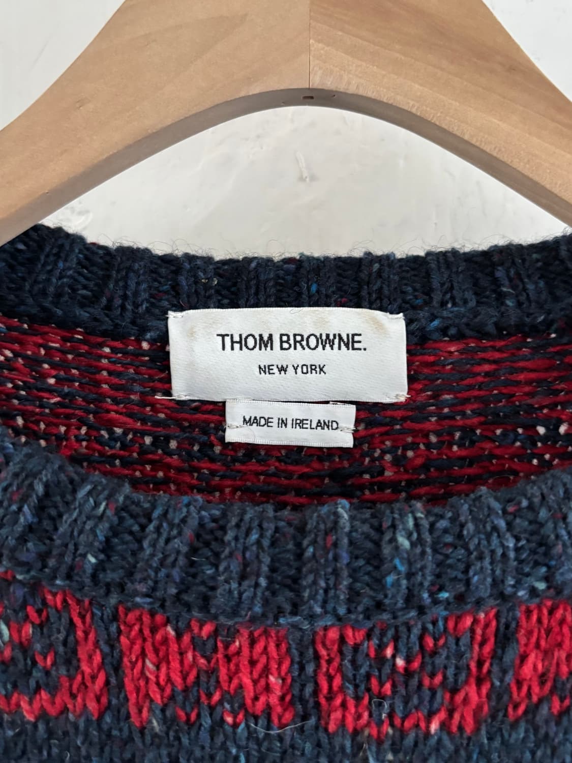 Thom Browne 톰브라운 애니멀패턴 사선완장 모헤어울 니트 상품이미지5