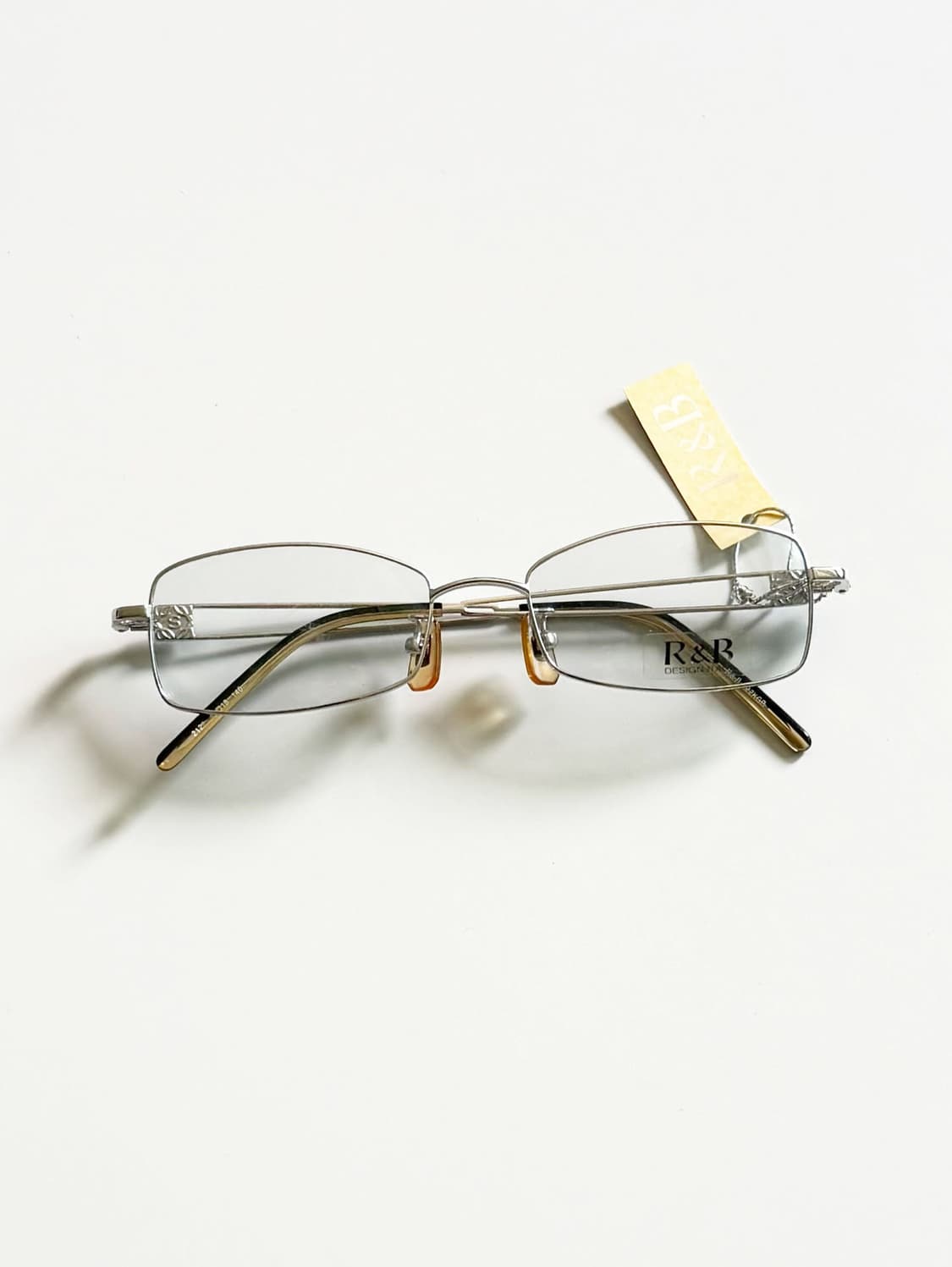 R&B EYEWEAR 실버 슬림 스퀘어 메탈 빈티지 안경 상품이미지1