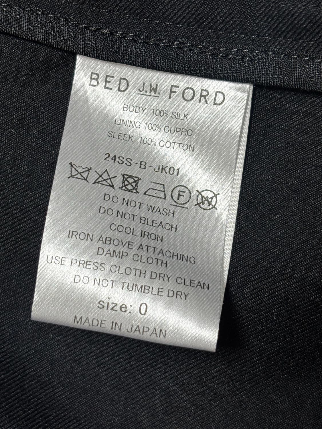 BED j.w. FORD 24ss 실크 자켓 0사이즈 상품이미지5