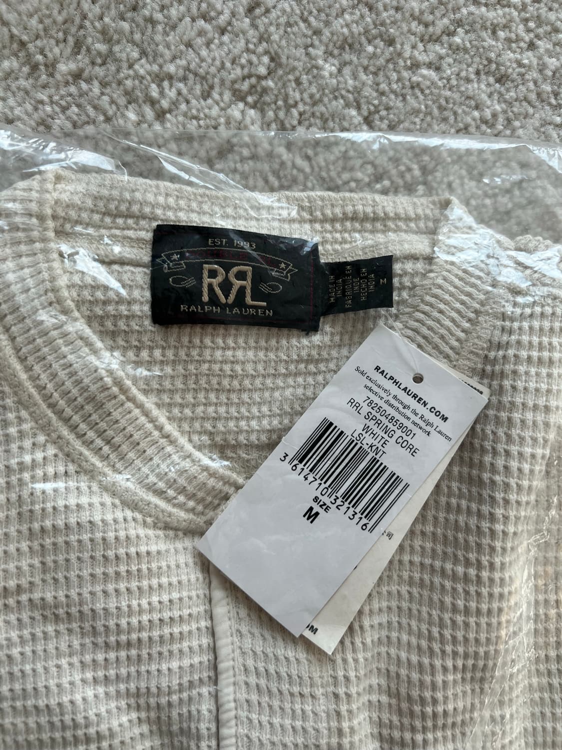 더블알엘 헨리넥 롱슬리브 와플 니트 상품이미지1