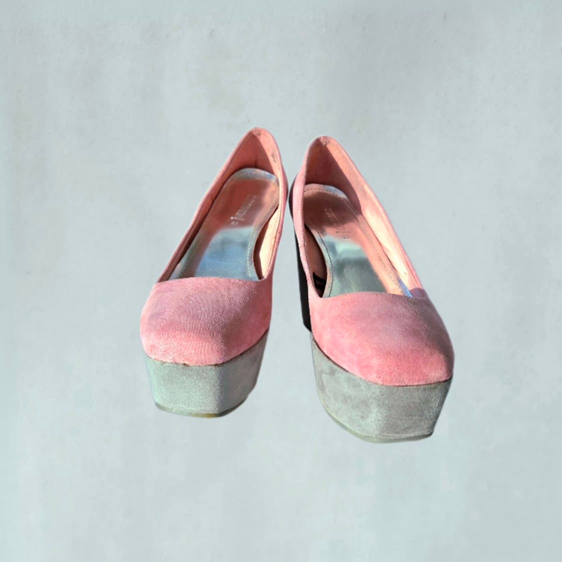 y2k Two-tone Suede-feel Chunky Wedges 상품이미지3