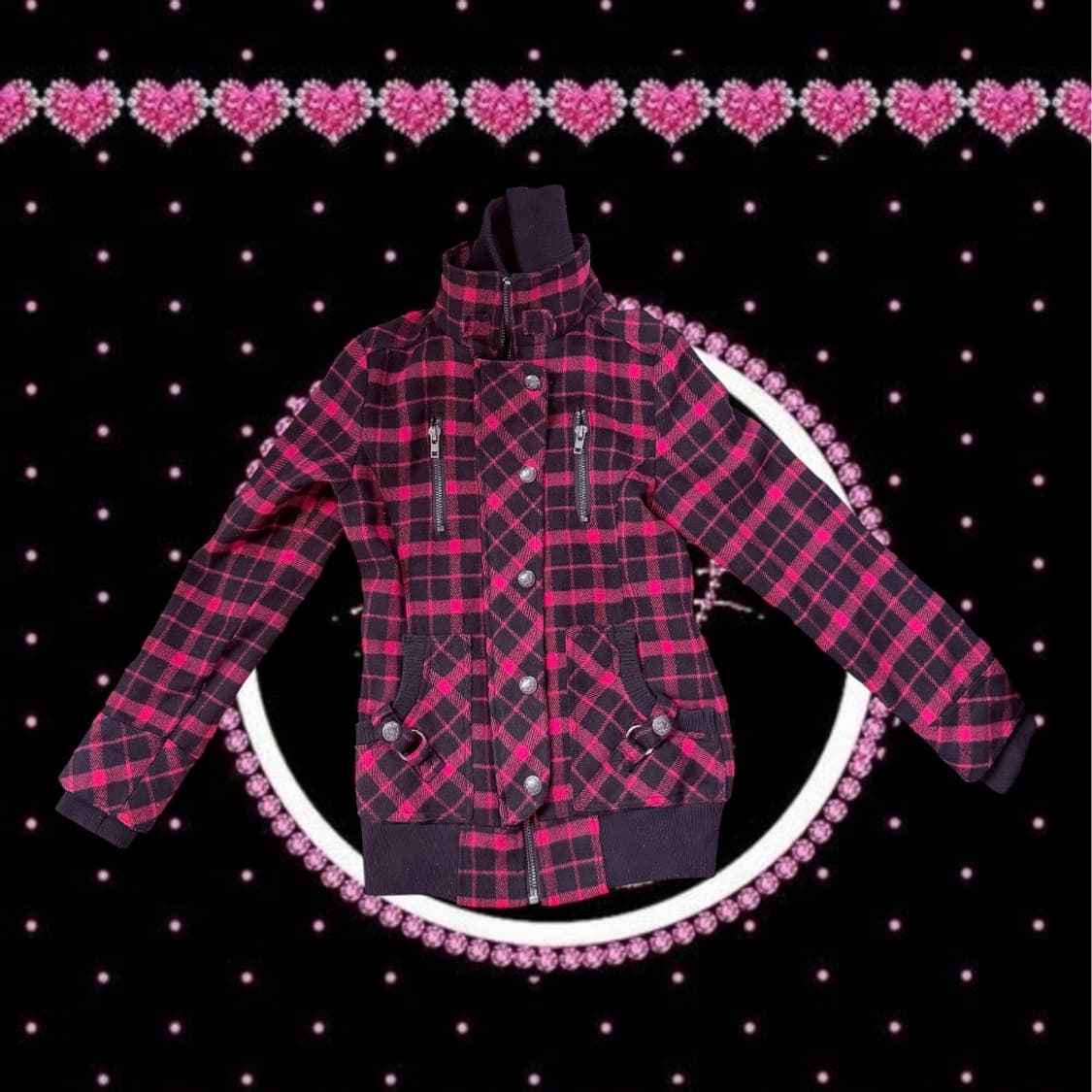 캐릭캐릭체인지 체크 집업 상품이미지2