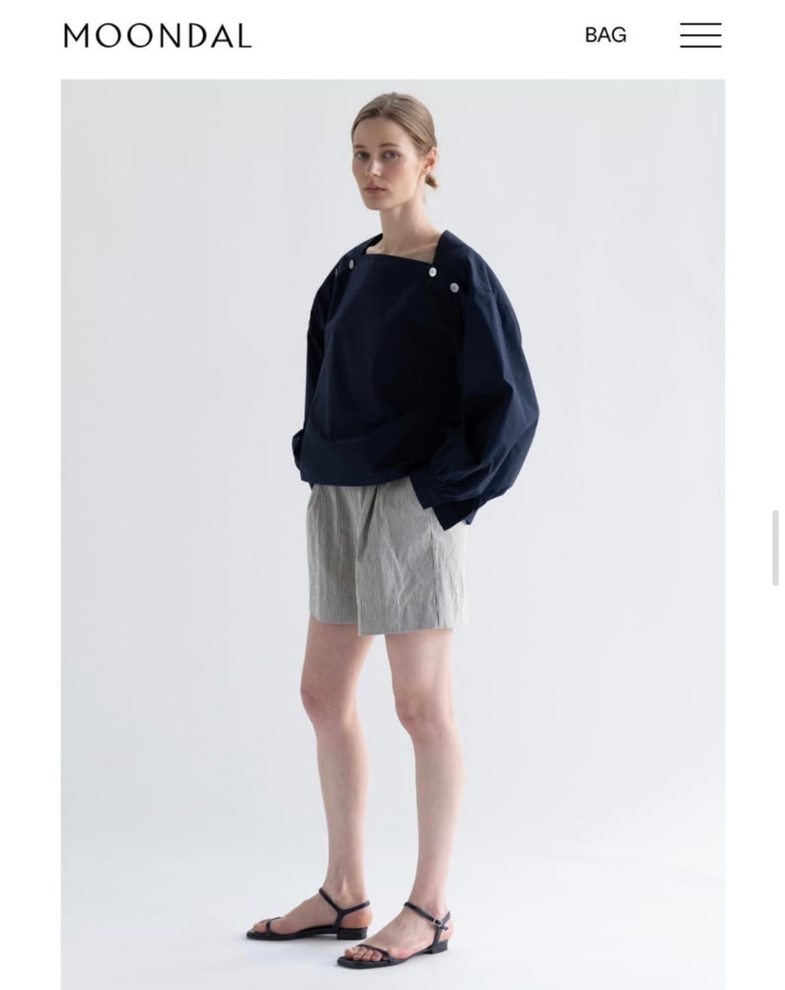 문달 가니 블라우스 딥네이비 상품이미지1