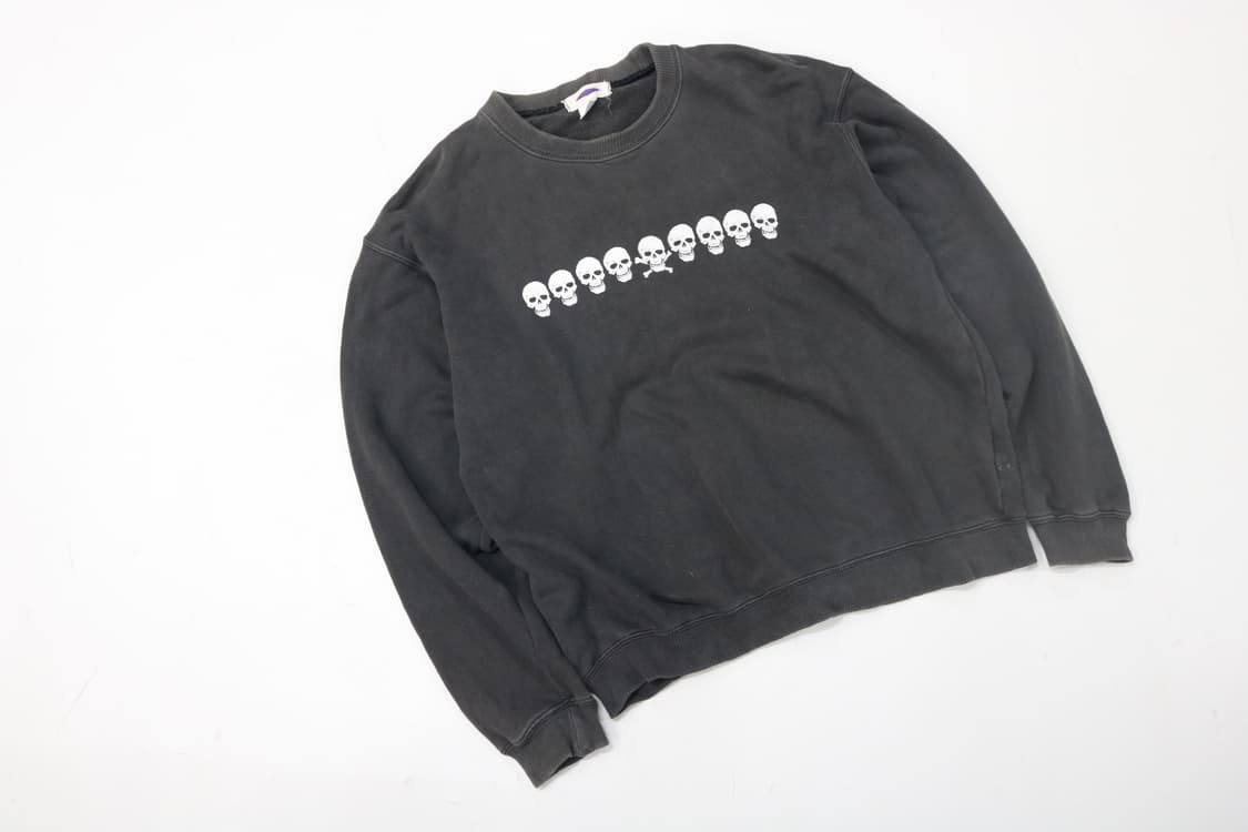 LORD ALBERT 로드 알버트 빈티지 스컬 프린팅 블랙 스웨트셔츠 상품이미지2
