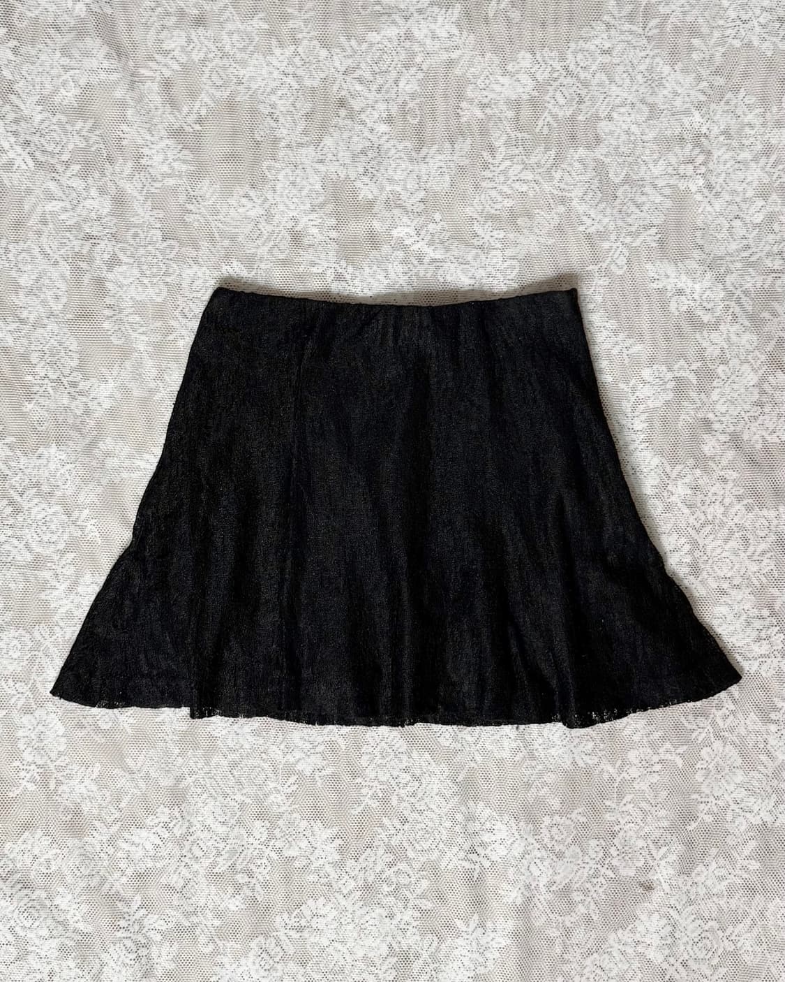 블랙 레이스 미니 스커트 상품이미지1