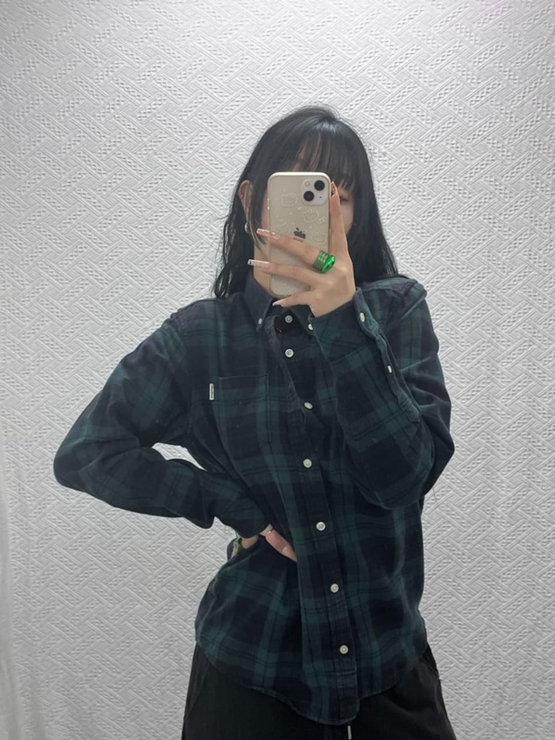 칼하트 WIP 빈티지 타탄체크 딥그린 셔츠 S C08200 상품이미지1