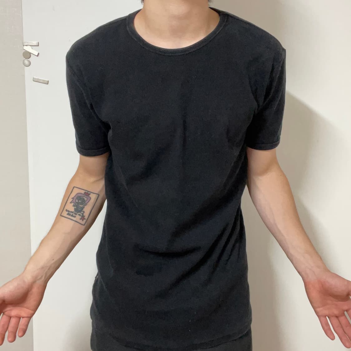 AVIREX BLACK RIBBED SHORT SLEEVE 상품이미지1