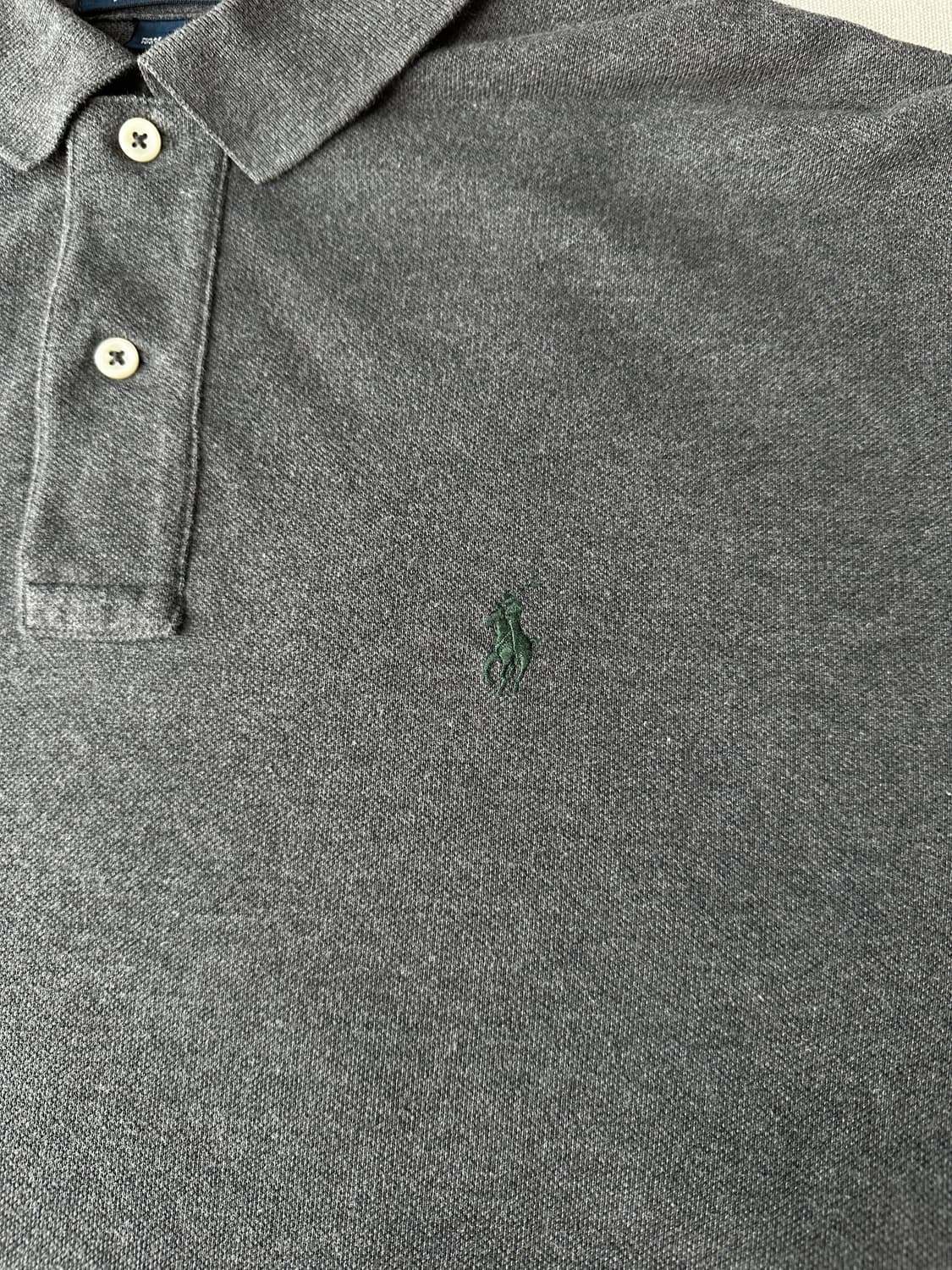 폴로 랄프로렌 차콜 그레이 피케 반팔 카라티 M 상품이미지3