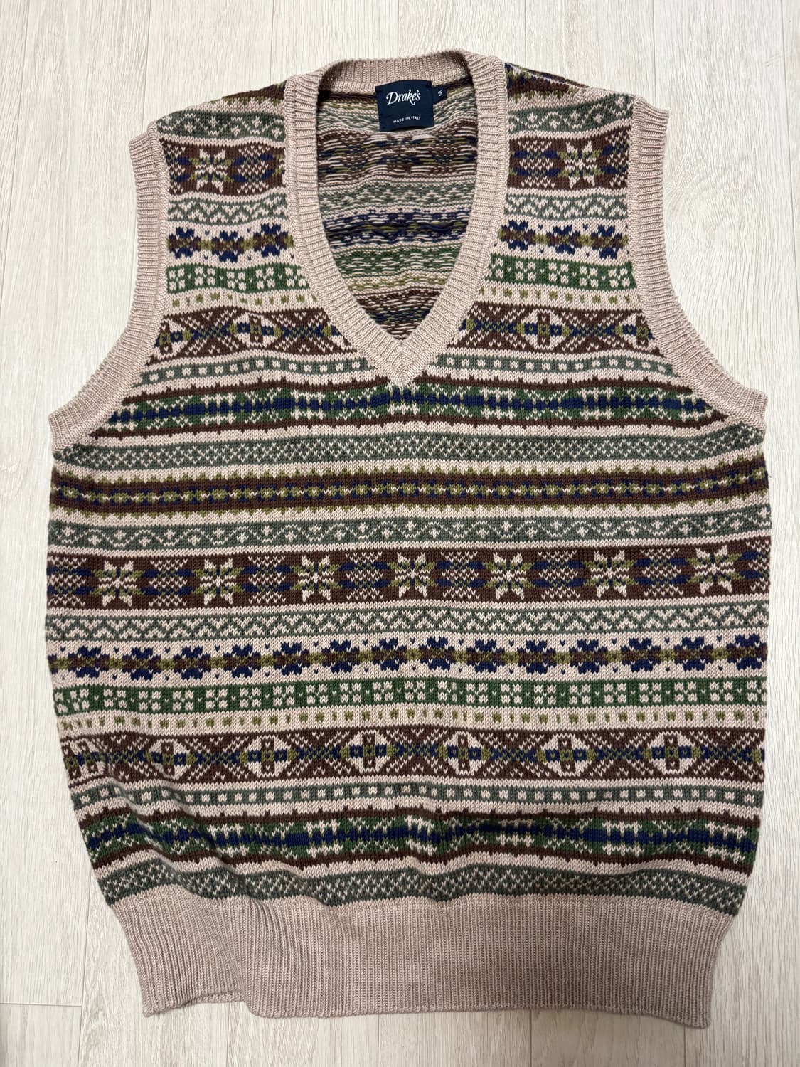 드레익스 코튼캐시미어 페어아일 니트 베스트 M 상품이미지1