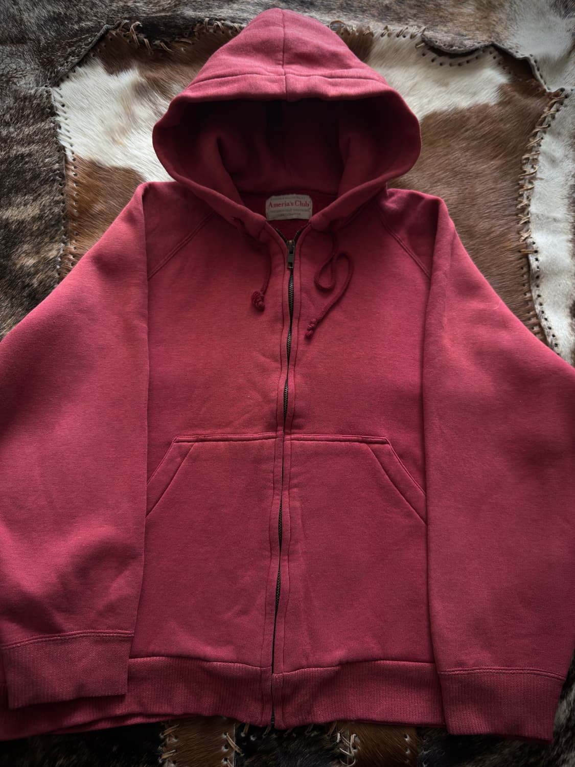 vintage Red plane Washed Hood Zip-up 상품이미지3