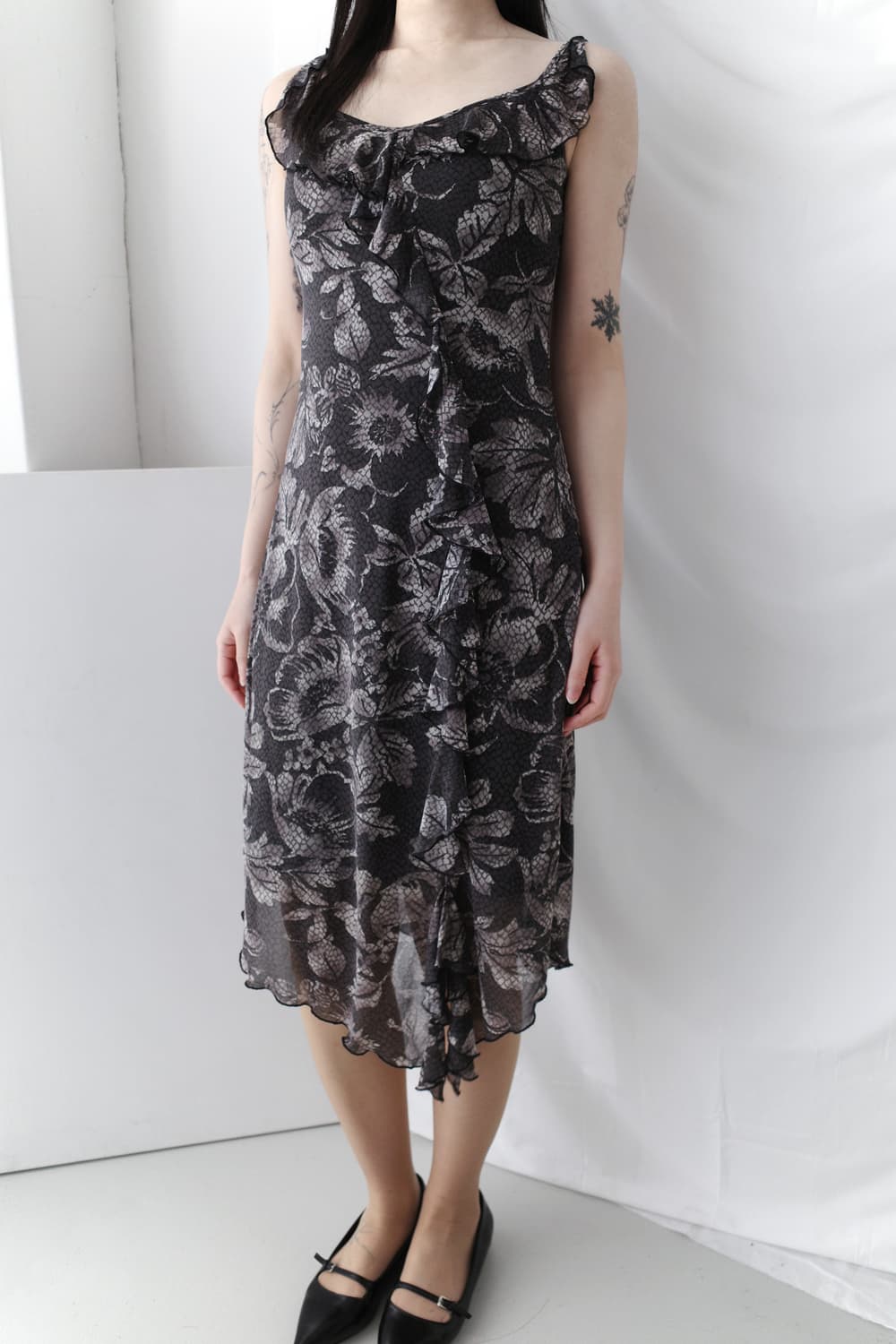 flower frill sleevelsee dress 상품이미지8