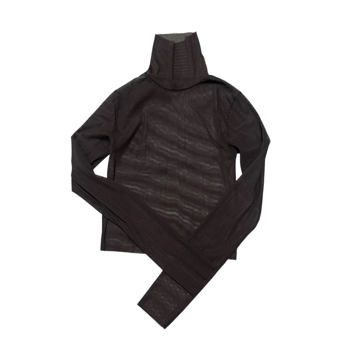 브라운 시스루 목폴라 상품이미지3