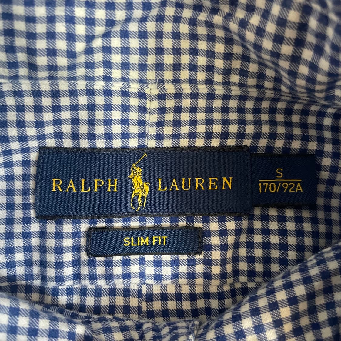 폴로랄프로렌 버건디 로고 블루 깅엄 체크 버튼다운 셔츠 상품이미지4