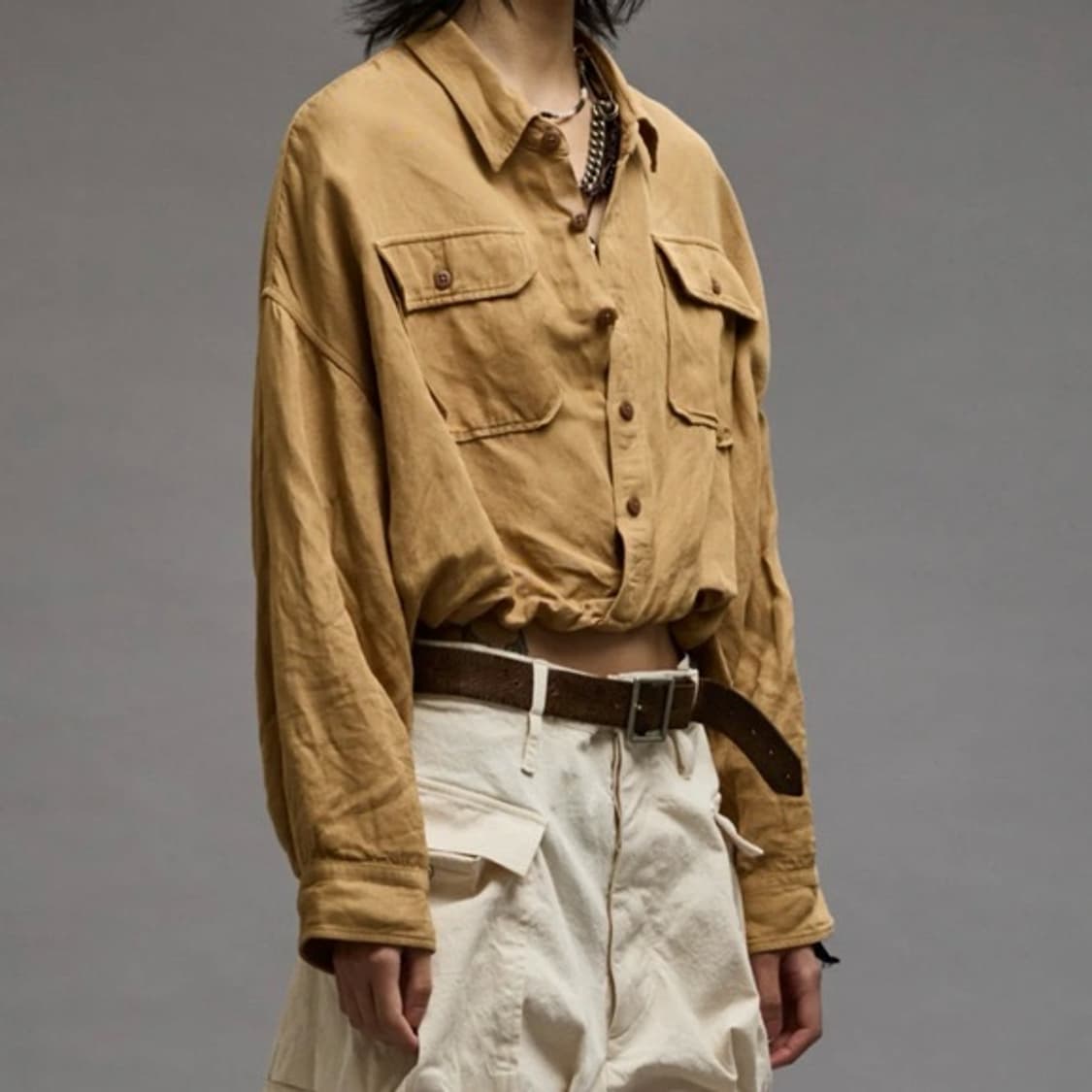 R13 크로스오버 유틸리티 버블 셔츠 카키 XS (새상품)  상품이미지2