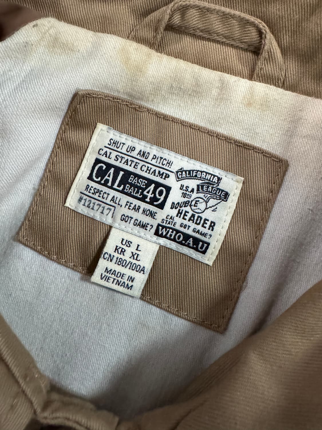 후아유 오버핏 아메리칸 스펠로고 코치 자켓 XL 상품이미지3