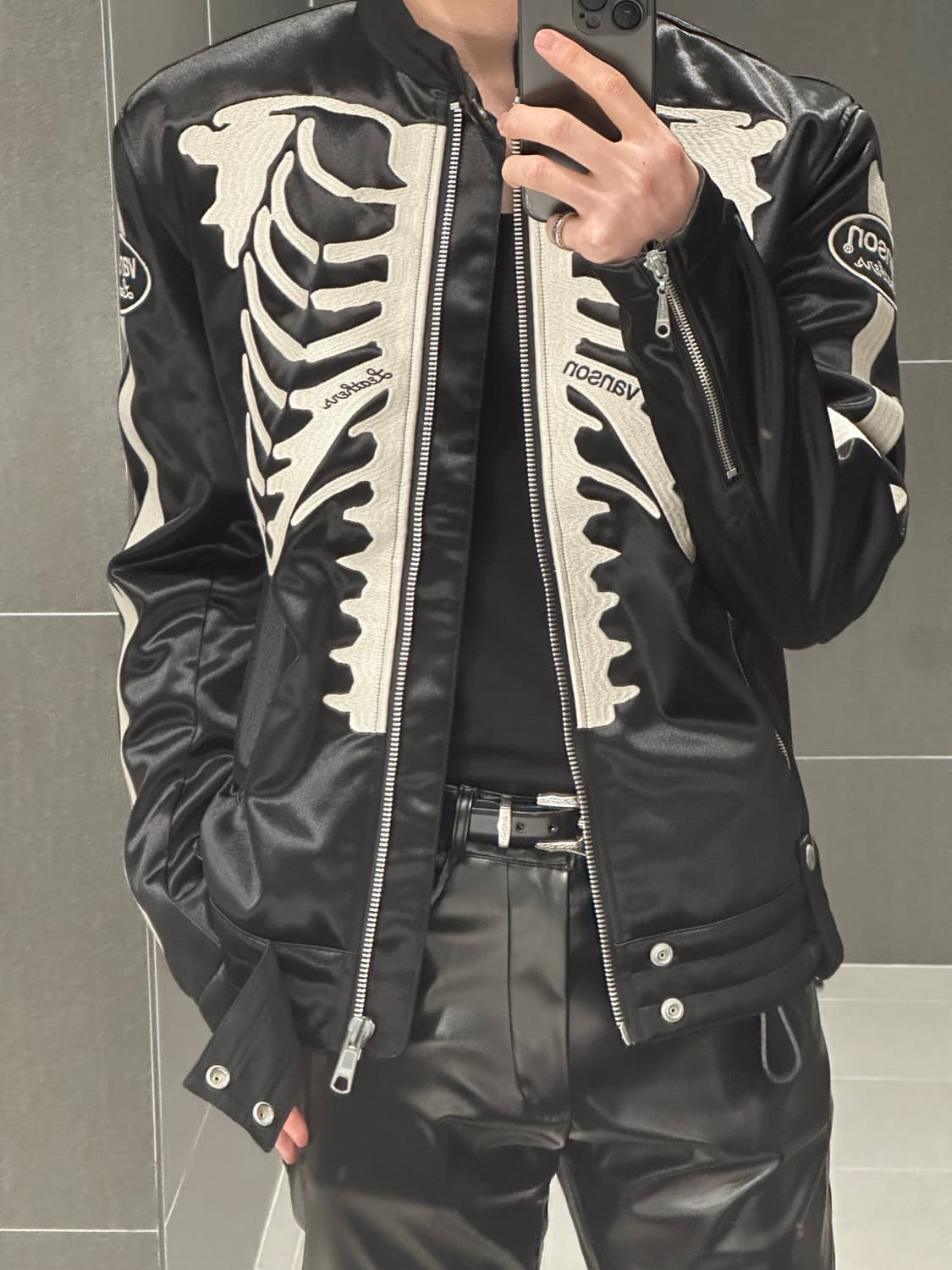 벤슨 레더 본 라이더 자켓 상품이미지1