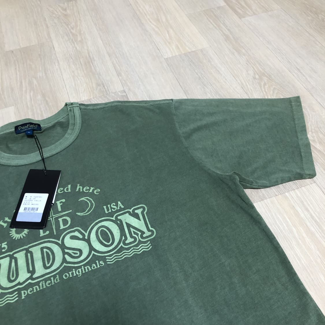 (L) 새상품 펜필드 PENFIELD 피그먼트 다이드 베이직 반팔 그린 상품이미지6
