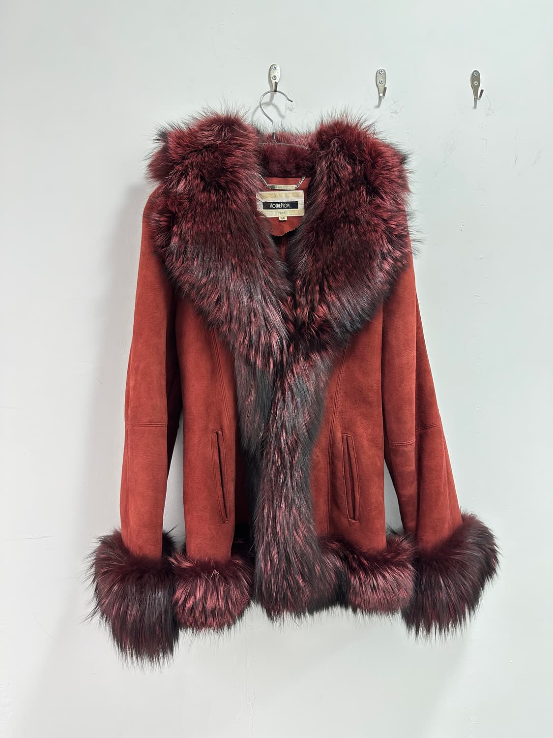 Lamb skin red fox fur jacket 상품이미지4
