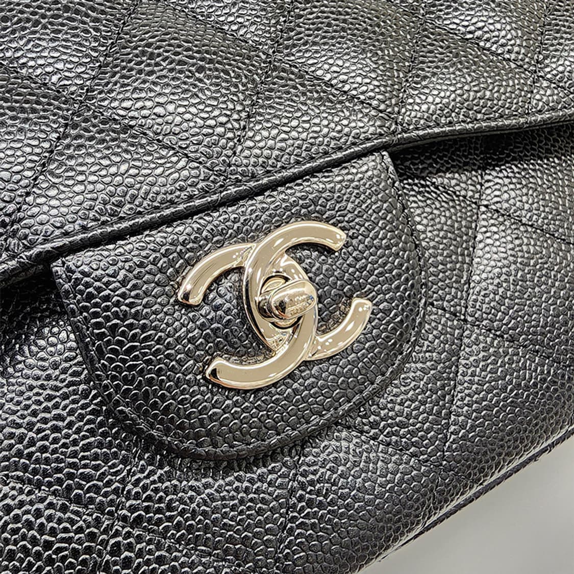 샤넬 캐비어 은장 클래식 라지 숄더백 #18 상품이미지6