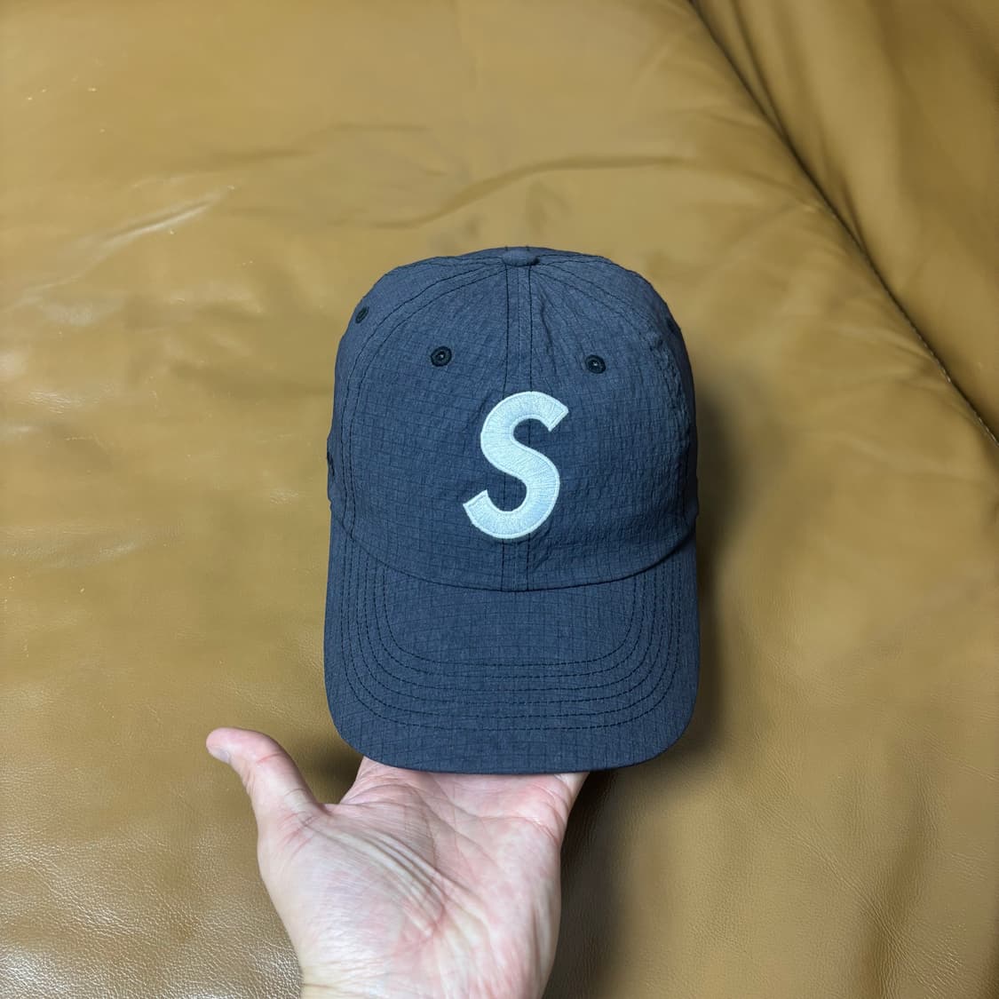 슈프림 23ss 코듀라 립스탑 블랙 S로고 6패널 볼캡 모자 Black 상품이미지3