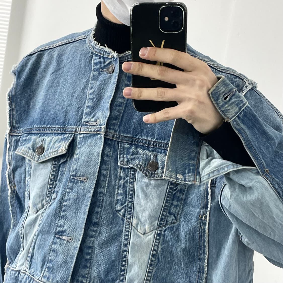 니코앤드 패치워크 크롭 데님 트러커 자켓 상품이미지3