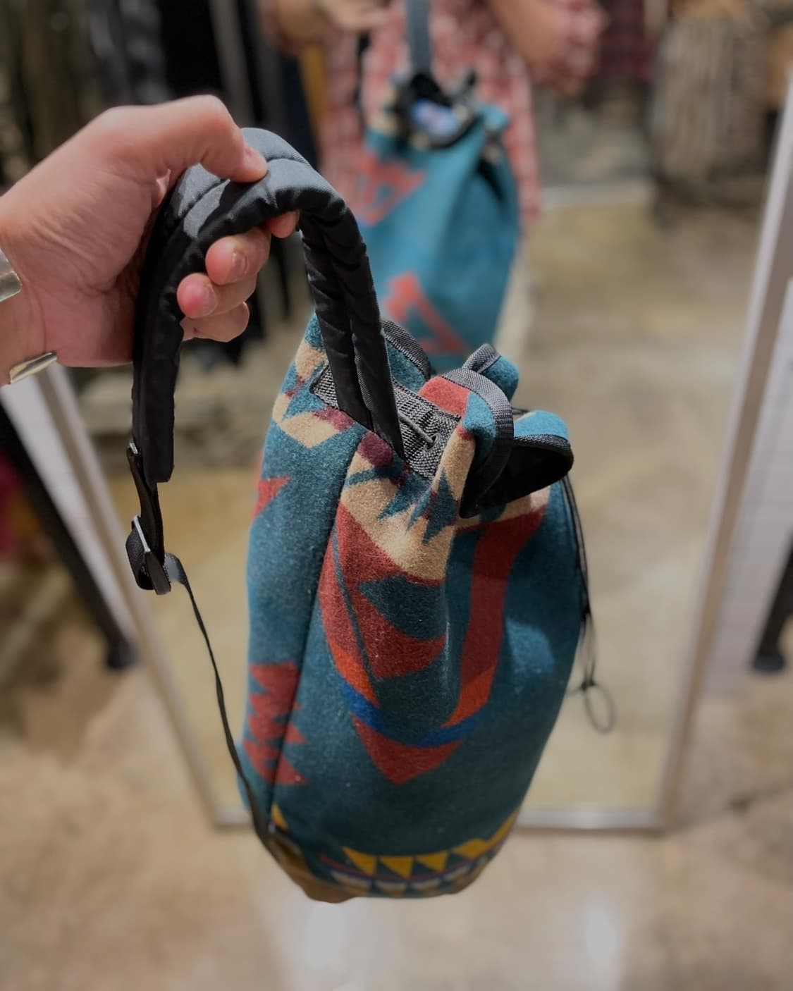 80’s Pendleton 울 x 스웨이드 네이티브 패턴 디테일 슬링백 상품이미지8