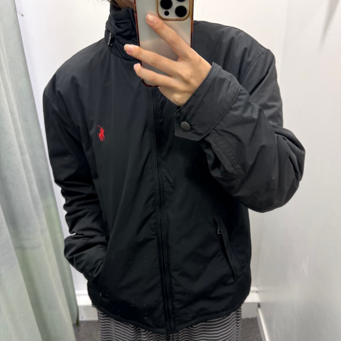 폴로 블랙 기모 블루종 페리 자켓 상품이미지4