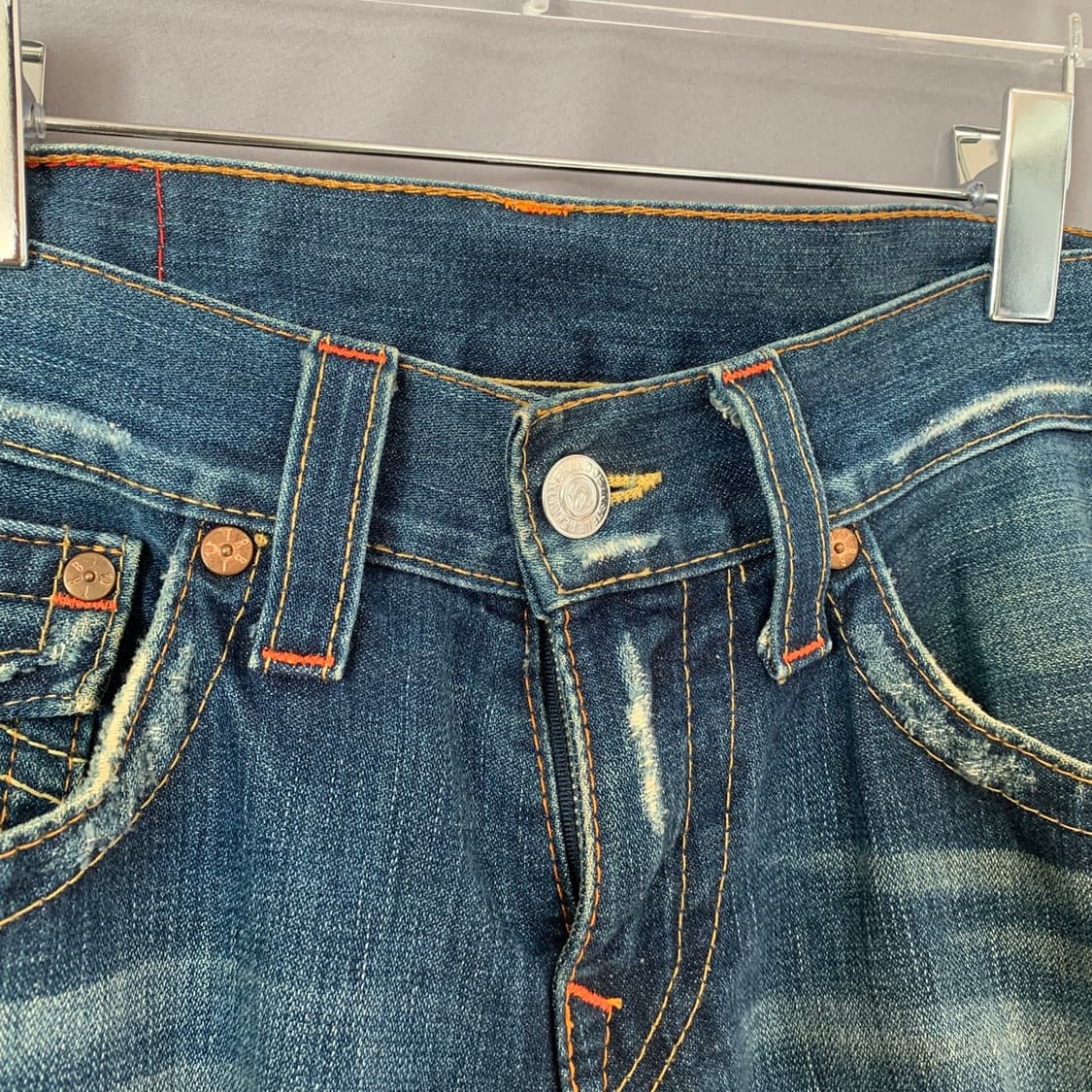 30인치 트루릴리전 조이 데미지 부츠컷 데님 청바지 상품이미지6