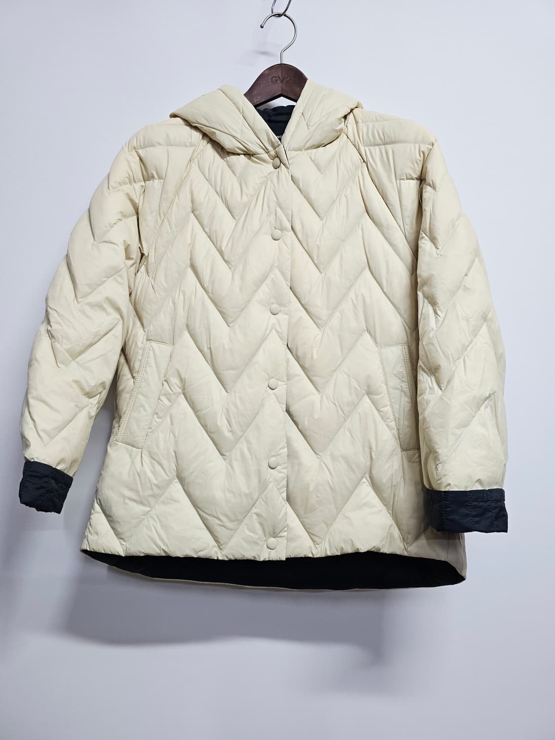 렙쇼메이 아이보리 퀄팅 후드 다운패딩 점퍼 상품이미지1
