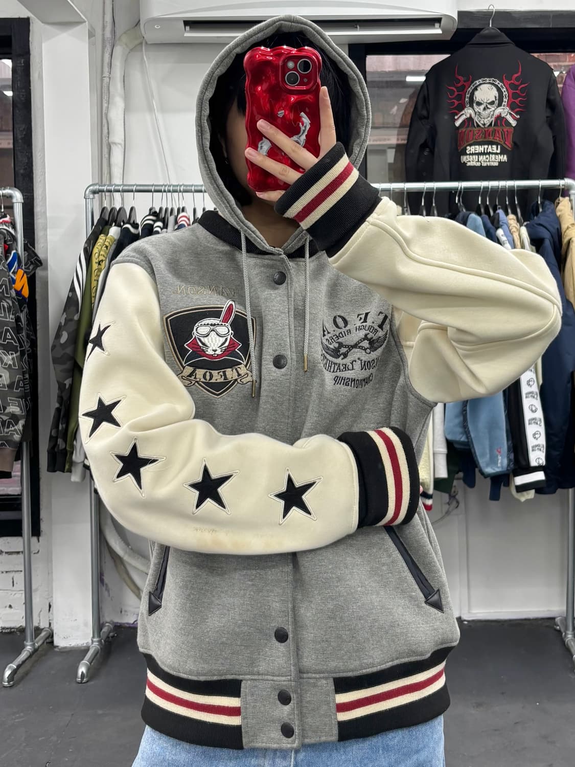 밴슨 레더 TFOA 후디 바시티 자켓 상품이미지1